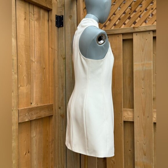 🆕 CULT GAIA 🧿 NWOT Akaia White Linen-Blend Mini Dress, Sz US 10 - Picture 6 of 14